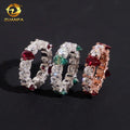 Fashion Luxury Unisex 925 Silver Pear Cut Rose Gold Moissanite 5mm Full Eternity Ring